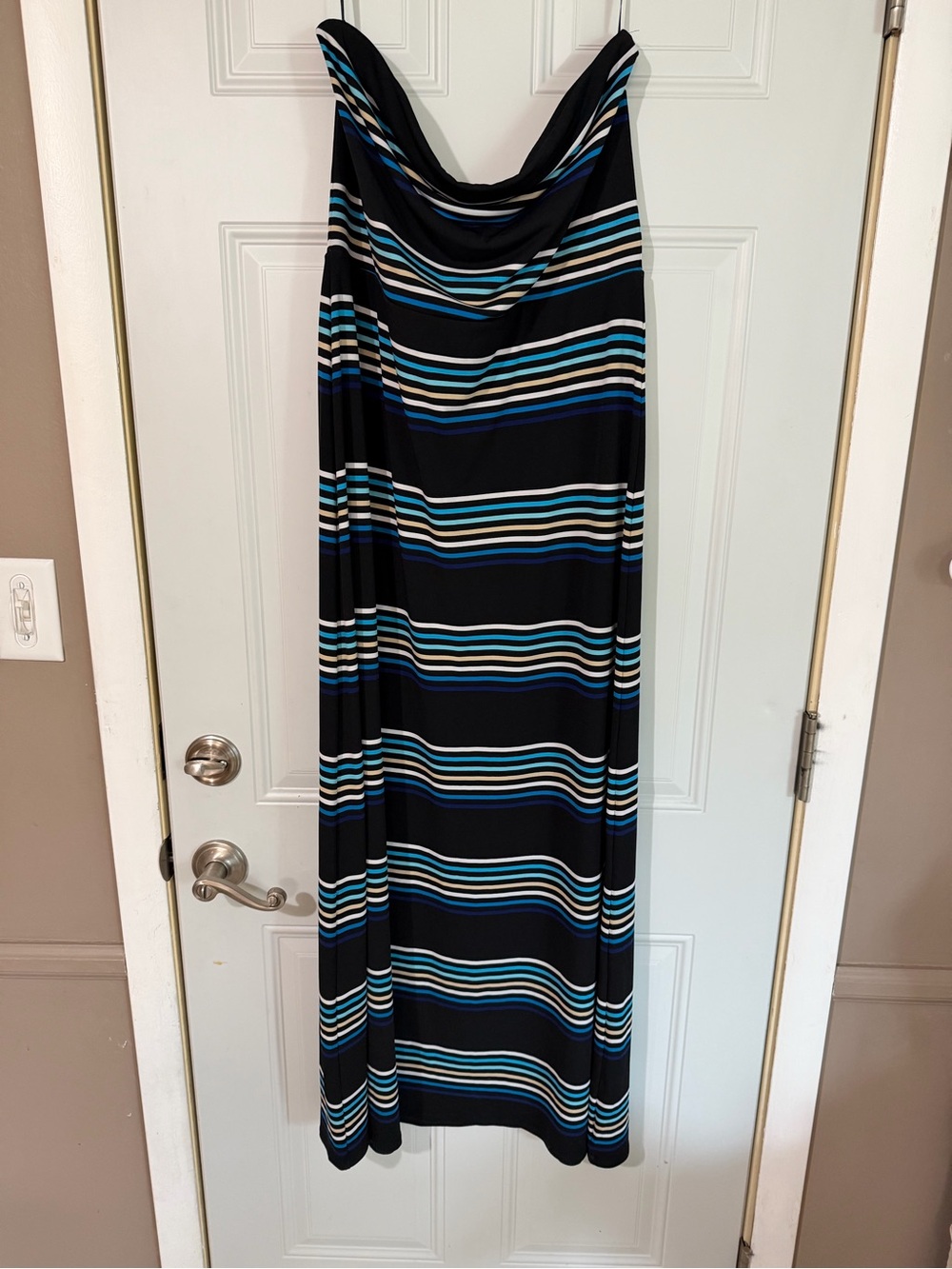 White House Black Market Womens Convertible Striped Maxi Skirt Dress Strapless L